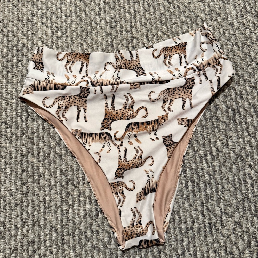 Aerie jungle cat print high-waisted bikini bottom - Picture 2 of 7